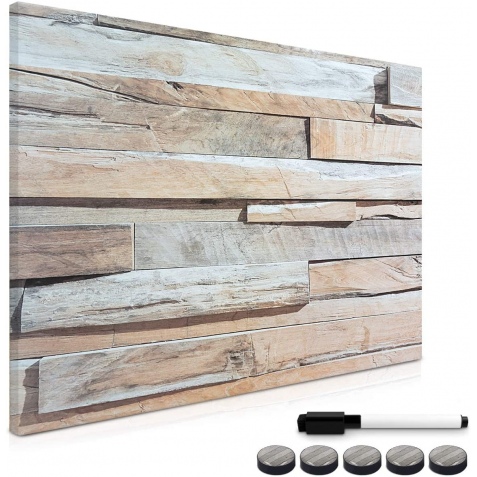 Navaris Magnetic Memo Board Whiteboard - Μαγνητικός Πίνακας Ανακοινώσεων - 90 x 60 cm - Stone Wall 