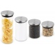 Navaris Glass Storage Jars - Σετ 4 Γυάλινα Βάζα Αποθήκευσης με Καπάκι από Ανοξείδωτ
