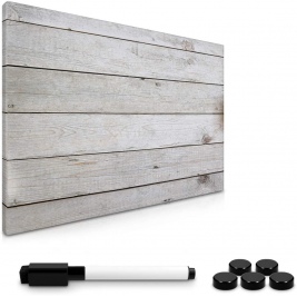 Navaris Magnetic Memo Board Whiteboard - Μαγνητικός Πίνακας Ανακοινώσεων - 40 x 60 cm - Wooden Plan