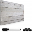 Navaris Magnetic Memo Board Whiteboard - Μαγνητικός Πίνακας Ανακοινώσεων - 40 x 60 cm - Wooden Planks (42677)