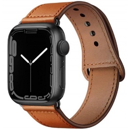 Tech-Protect Δερμάτινο Λουράκι Leatherfit - Apple Watch SE/7/6/5/4/3 (45/44/42mm) - Brown (0795787713716)
