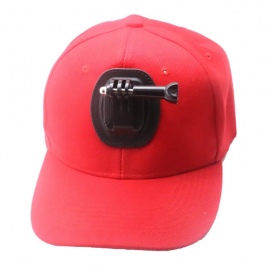 Sports Camera Hat with Quick Release Buckle Mount Compatible for Action Cameras-red