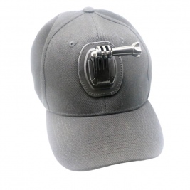 Sports Camera Hat with Quick Release Buckle Mount Compatible for Action Cameras-grey