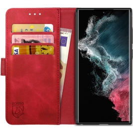 Rosso Element PU Θήκη Πορτοφόλι Samsung Galaxy S22 Ultra 5G - Red (8719246343162)