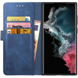 Rosso Element PU Θήκη Πορτοφόλι Samsung Galaxy S22 Ultra 5G - Blue (8719246343155)