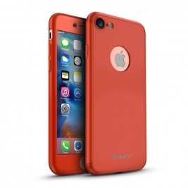 Θήκη iPhone 7 4.7" IPAKY Orginal Full Protection PC Matte Cover + Screen Protector-Red