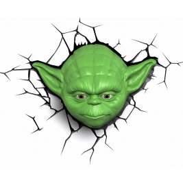 3DLightFX Star Wars Yoda 3D Deco Light - 3D LED Παιδικό Φωτιστικό Τοίχου με Αυτοκόλλητο Ρω