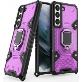 Vivid Honeycomb Armor - Ανθεκτική Θήκη Samsung Galaxy S22 Plus 5G με Μεταλλικό Ring Holder - Rose Violet