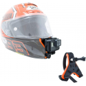Motorcycle Helmet Chin Mount Holder for Action Cameras-black/orange