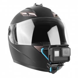 Motorcycle Helmet Chin Mount Holder for Action Cameras-black/blue