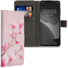 KWmobile Θήκη - Πορτοφόλι Samsung Galaxy M12 - Magnolias Pink / White / Dusty Pink (55910.02)