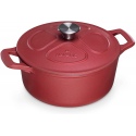 Navaris Cast Iron Casserole Dish with Lid - Αντικολλητική Κατσαρόλα από Χυτοσίδηρο για Εστίες / Φούρνο - 24cm - 3.5L - Matte Red (48777.02.09)