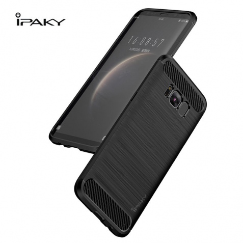 Θήκη Samsung Galaxy S8 Plus IPAKY Original Brushed TPU Back Case with Carbon Fiber Decorated -Black