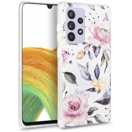 Tech-Protect Θήκη Σιλικόνης Floral - Samsung Galaxy A33 5G - White (9589046921254)