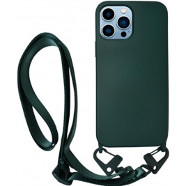 Vivid Silicone Strap - Θήκη Σιλικόνης με Λουράκι Λαιμού - Apple iPhone 13 Pro - Pine Green (VISISTRA