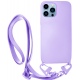 Vivid Silicone Strap - Θήκη Σιλικόνης με Λουράκι Λαιμού - Apple iPhone 13 Pro - Lilac (VISISTRAP197L