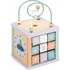 Navaris Wooden Activity Cube - Ξύλινος Κύβος Εκμάθησης Δεξιοτήτων για 18+ Μηνών - White /