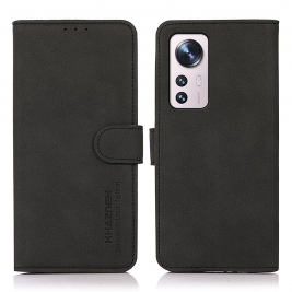 Θήκη Xiaomi 12 Pro KHAZNEH Vintage Style Leather Wallet-Black
