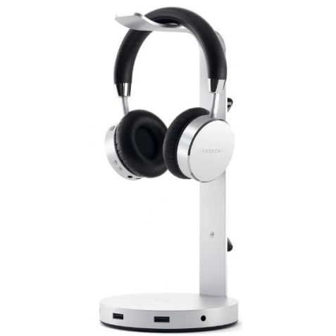 Satechi Aluminum USB Headphone Stand - Βάση για Ακουστικά Κεφαλής με Θύρες 3 x USB-A / 1 x Type-C 