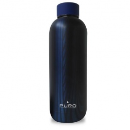 Puro Hot Cold Stripe Bottle 500ml - Dark Blue (WB500OPTICDW1DKBLUE)