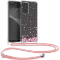KWmobile Διάφανη Θήκη Σιλικόνης με Λουράκι Λαιμού - Samsung Galaxy A33 5G - Transparent / Cherry Blossoms / Pink / Dark Brown (58233.03)