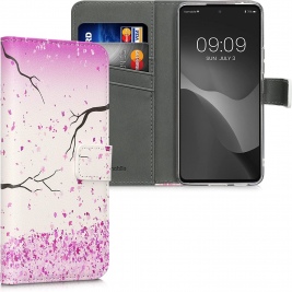KWmobile Θήκη - Πορτοφόλι Samsung Galaxy A53 5G - Cherry Blossoms / Pink / Dark Brown / White (58008.05)