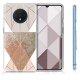 KW Θήκη Σιλικόνης OnePlus 7T - Triangular Shapes - Beige / Rose Gold / White (51154.02)