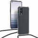 KWmobile Διάφανη Θήκη Σιλικόνης με Λουράκι Λαιμού - OnePlus Nord 2 5G - Transparent / Black (
