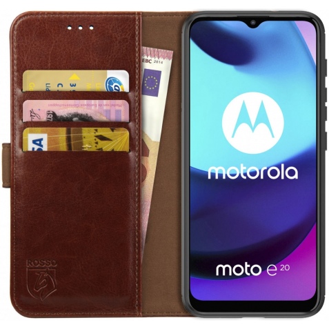 Rosso Element PU Θήκη Πορτοφόλι Motorola Moto E20 - Brown (8719246342356)
