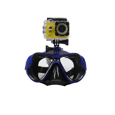 Diving Mask Scuba Goggles Glasses with Camera Mount for Action Cameras-blue
