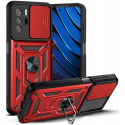 Bodycell Armor Slide - Ανθεκτική Θήκη Xiaomi Poco X3 GT με Κάλυμμα για την Κάμερα & Μεταλλικό Ring Holder - Red (5206015003950)