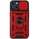 Bodycell Armor Slide - Ανθεκτική Θήκη Apple iPhone 13 με Κάλυμμα για την Κάμερα & Μεταλλικό Ring Holder - Red (5206015003271)