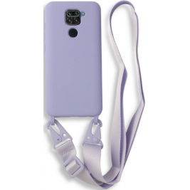 Bodycell Θήκη Σιλικόνης με Λουράκι Λαιμού - Xiaomi Redmi Note 9 - Violet (5206015002540)