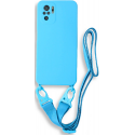 Bodycell Θήκη Σιλικόνης με Λουράκι Λαιμού - Xiaomi Redmi Note 10 / Note 10S - Blue (5206015002021)