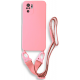 Bodycell Θήκη Σιλικόνης με Λουράκι Λαιμού - Xiaomi Redmi Note 10 / Note 10S - Pink (5206015002045)