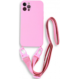 Bodycell Θήκη Σιλικόνης με Λουράκι Λαιμού - Apple iPhone 13 Pro Max - Pink (5206015000362)
