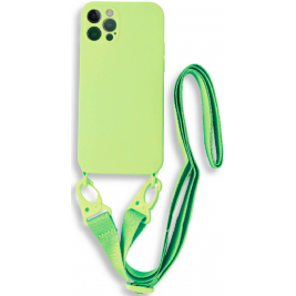 Bodycell Θήκη Σιλικόνης με Λουράκι Λαιμού - Apple iPhone 13 Pro Max - Green (5206015000355)