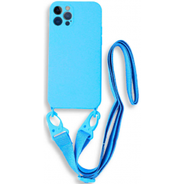 Bodycell Θήκη Σιλικόνης με Λουράκι Λαιμού - Apple iPhone 13 Pro Max - Blue (5206015000348)