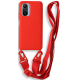 Bodycell Θήκη Σιλικόνης με Λουράκι Λαιμού - Xiaomi Mi 11i / Poco F3 - Red (5206015001994)