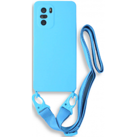 Bodycell Θήκη Σιλικόνης με Λουράκι Λαιμού - Xiaomi Mi 11i / Poco F3 - Blue (5206015002656)