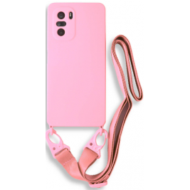 Bodycell Θήκη Σιλικόνης με Λουράκι Λαιμού - Xiaomi Mi 11i / Poco F3 - Pink (5206015002670)