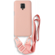 Bodycell Θήκη Σιλικόνης με Λουράκι Λαιμού - Xiaomi Redmi Note 9S / 9 Pro / 9 Pro Max - Pink (5206015002625)