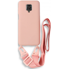 Bodycell Θήκη Σιλικόνης με Λουράκι Λαιμού - Xiaomi Redmi Note 9S / 9 Pro / 9 Pro Max - Pink (5206015002625)