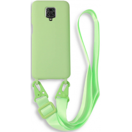 Bodycell Θήκη Σιλικόνης με Λουράκι Λαιμού - Xiaomi Redmi Note 9S / 9 Pro / 9 Pro Max - Green (5206015002618)