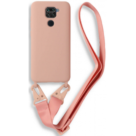 Bodycell Θήκη Σιλικόνης με Λουράκι Λαιμού - Xiaomi Redmi Note 9 - Pink (5206015002526)