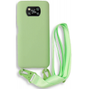 Bodycell Θήκη Σιλικόνης με Λουράκι Λαιμού - Xiaomi Poco X3 / X3 Pro / X3 NFC - Green (5206015002687)