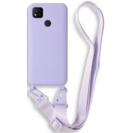 Bodycell Θήκη Σιλικόνης με Λουράκι Λαιμού - Xiaomi Redmi 9C - Violet (5206015002915)