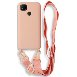 Bodycell Θήκη Σιλικόνης με Λουράκι Λαιμού - Xiaomi Redmi 9C - Pink (5206015002892)