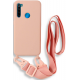 Bodycell Θήκη Σιλικόνης με Λουράκι Λαιμού - Xiaomi Redmi Note 8 / Note 8 2021 - Pink (5206015002953)
