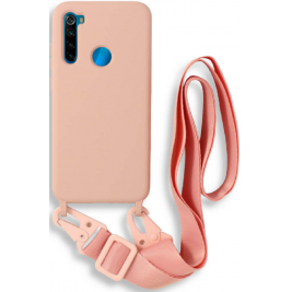 Bodycell Θήκη Σιλικόνης με Λουράκι Λαιμού - Xiaomi Redmi Note 8 / Note 8 2021 - Pink (5206015002953)